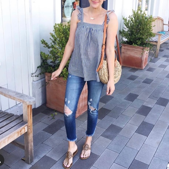 Old Navy Striped Ruffle Tank - Picture 2 of 3